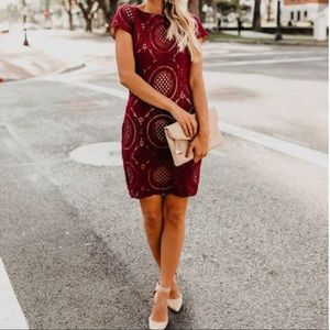 Lace Wine Vici Dress